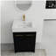 Meuble-lavabo indépendant de 24 po avec comptoir en résine et porte à fermeture en douceur
