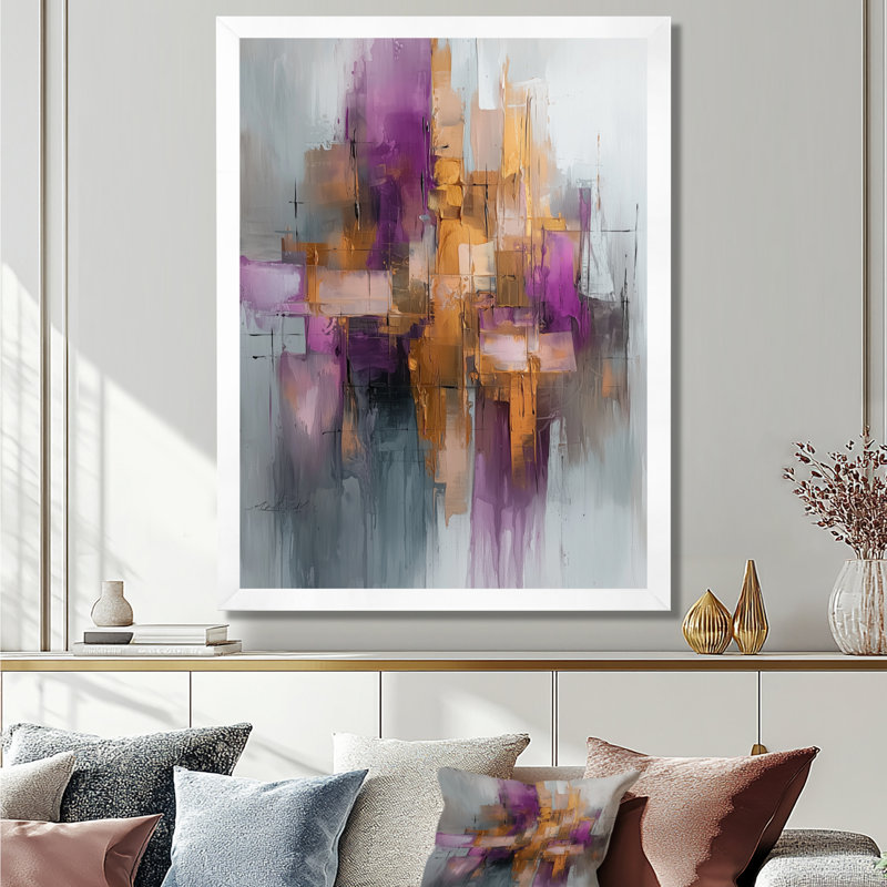 Obear - impressions sur toile abstraites, H 20 po x l 12 po, Reproduction encadrée d'une seule photo, Blanc