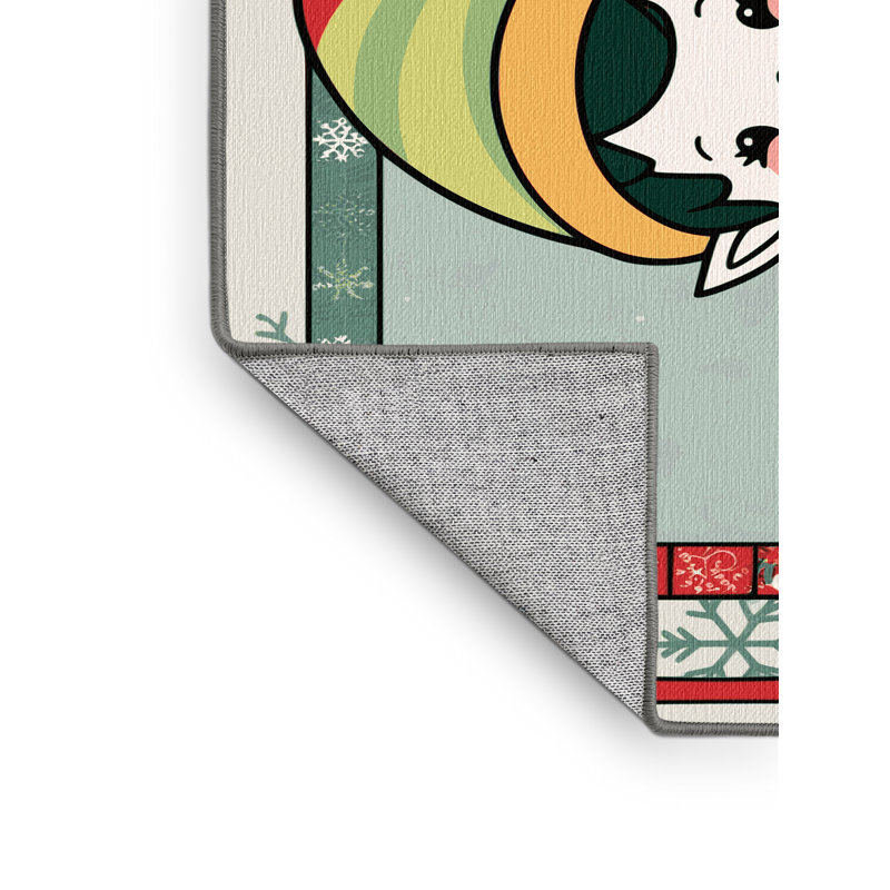 Tapis de vacances d'hiver de Noël lavable The Holiday Aisle®, Tapis de couloir 2 pi x 4 pi