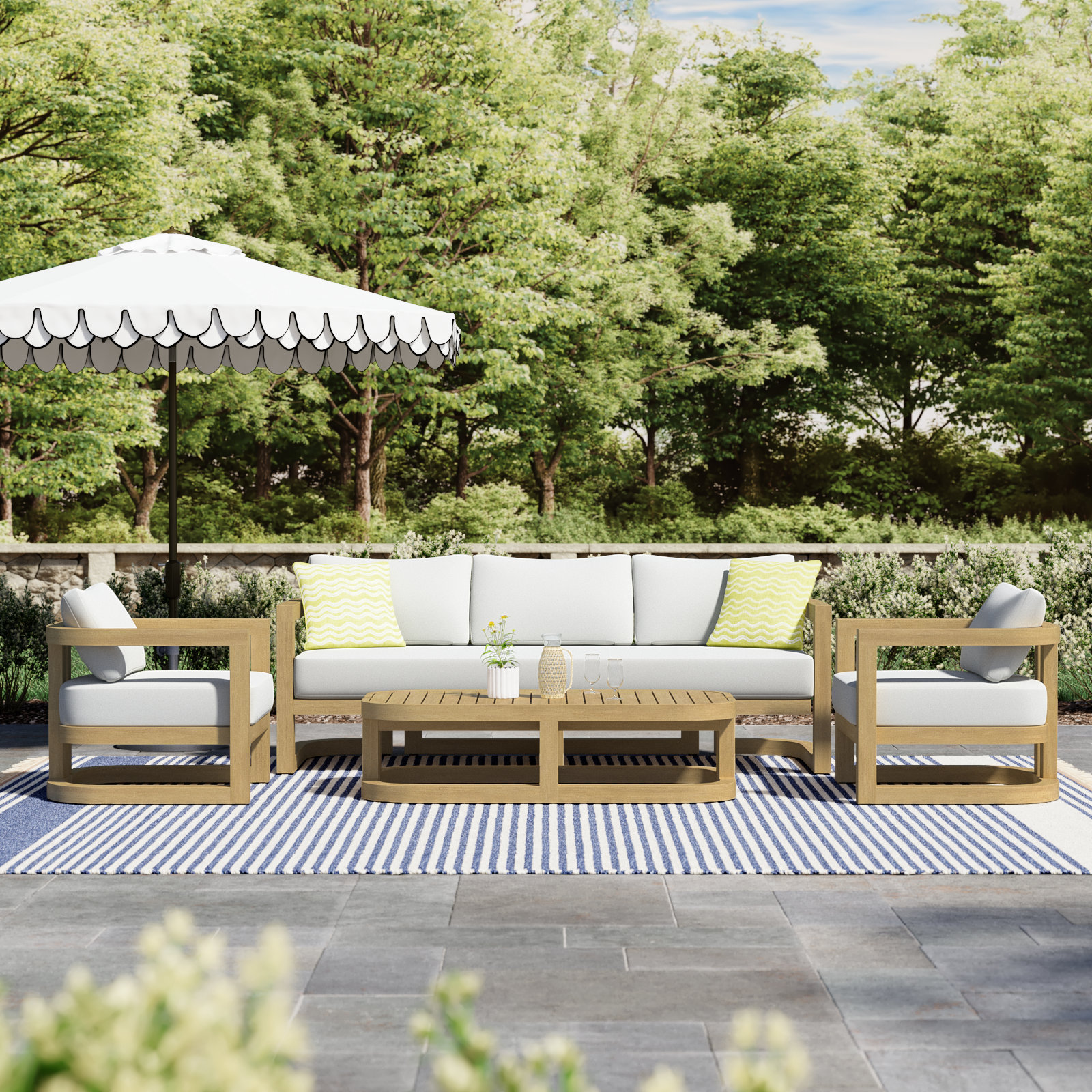 Emory 5-Person Acacia Patio Seating Group
