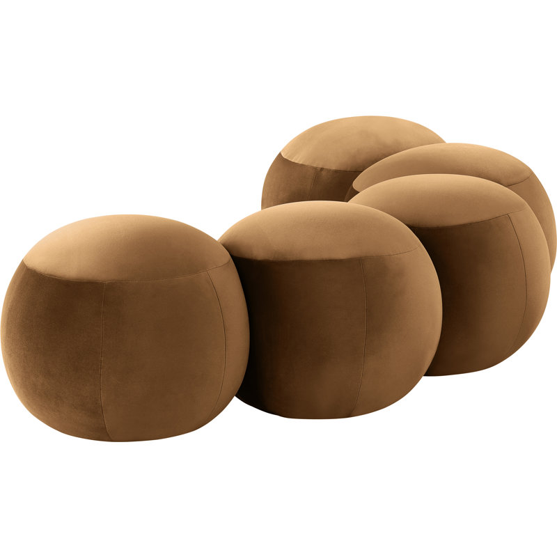 Apollo Velvet Bench, 18" H x 74.50" W x 38.50" D, Saddle Velvet