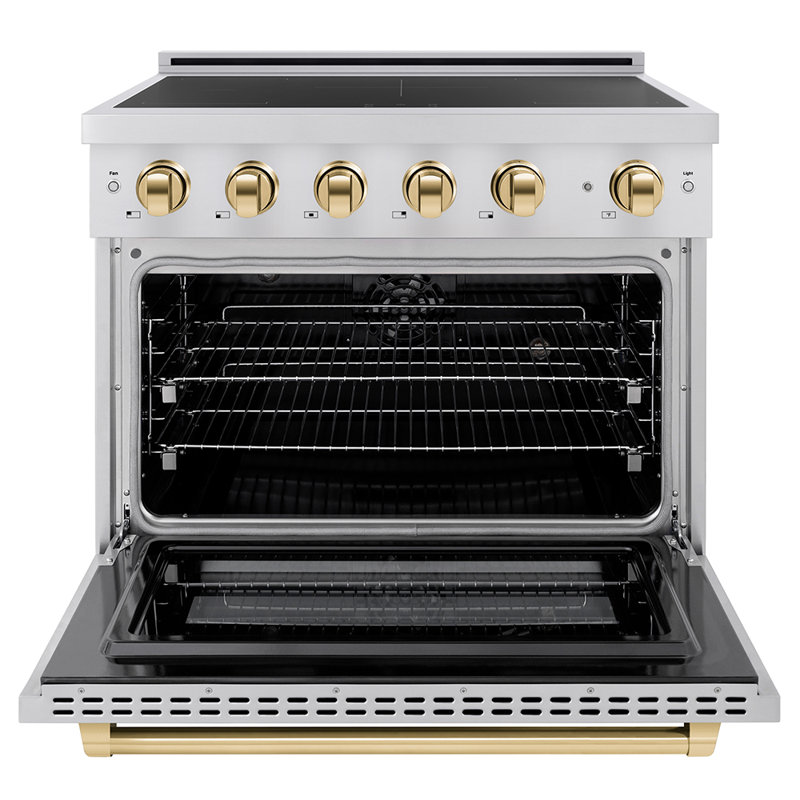 ZLINE Autograph 36 in. Paramount Induction Range with 5 Element Cooktop , Polished Gold
