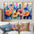 Toile avec cadre flottant or