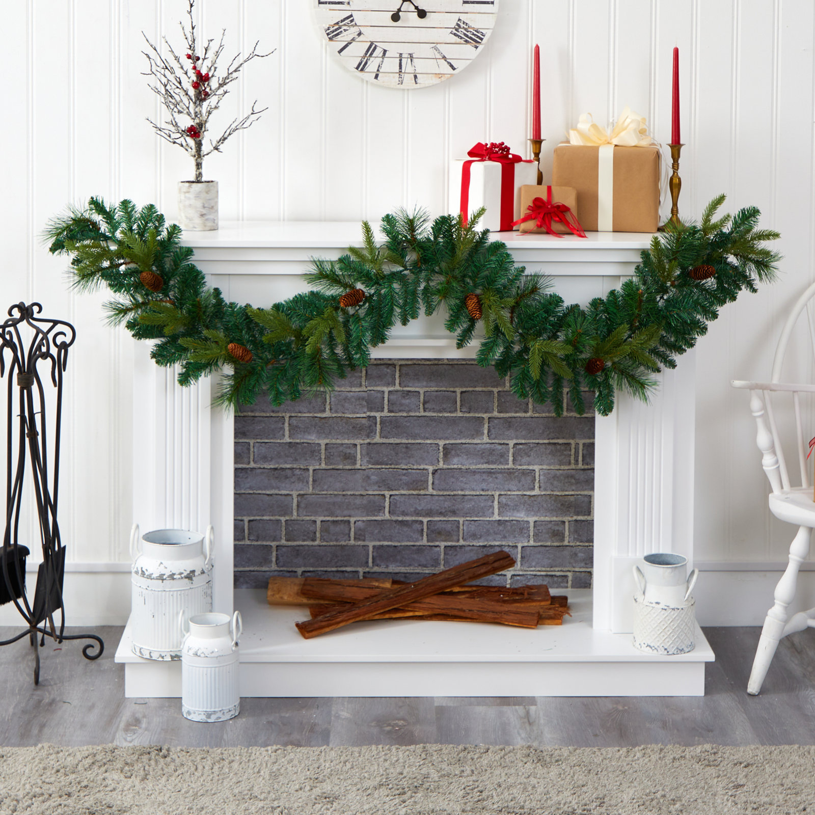 5'' in. Lighted Faux Pine Garland