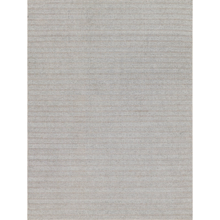 Nova Striped Area Rug in Natural Beige