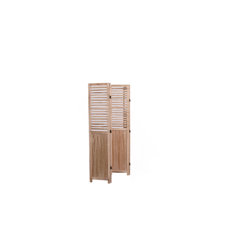 Cloison pliante en bois massif l 55,2 po x H 65 po, 4 panneaux, naturel