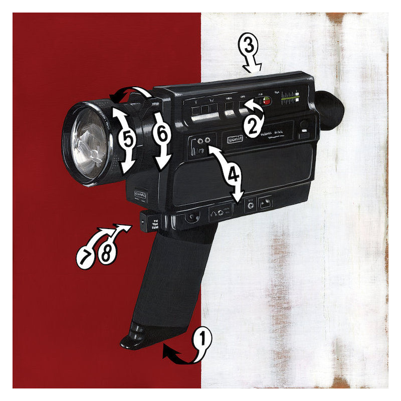 « super 8 », impression sur toile tendue, H 12 po x l 12 po x P 0,75 po