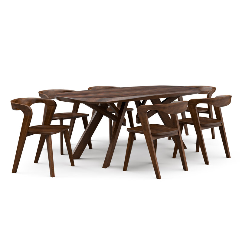 Rozella Solid Wood 7-Piece Dining Table Set
