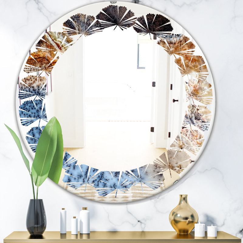 Miroir mural Leaves, H 24 po x l 24 po, Feuilles en gros plan