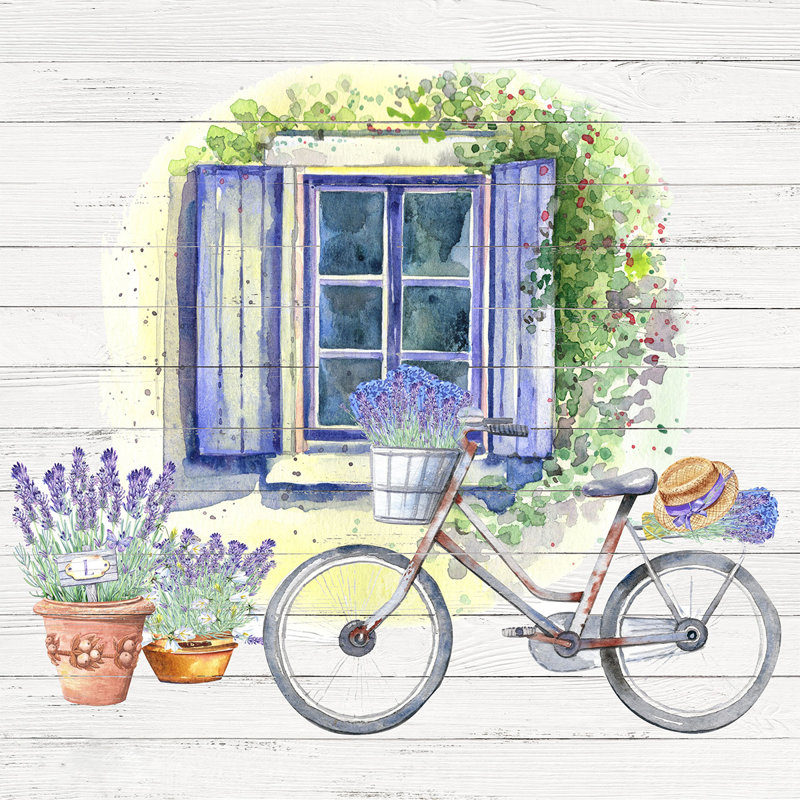 Provence Provence - bicyclette et lavande, art sur toile, H 30 po x l 30 po