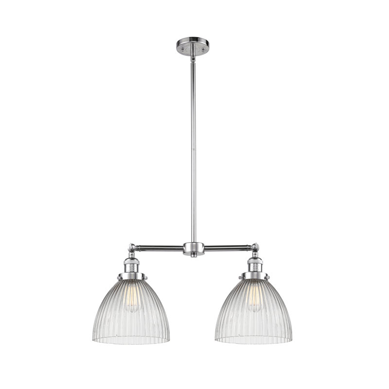 Luminaire suspendu linéaire à 2 lumières pour îlot de cuisine Tallulah, Chrome poli, Ampoule DEL 6 watts Vinage