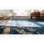 Wool Hand Knotted Pile Blue Rectangle 1920s Antique Rug