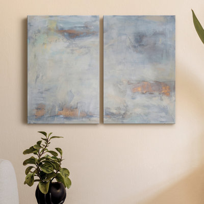 " White Blush I " 2 - Pieces Painting Print