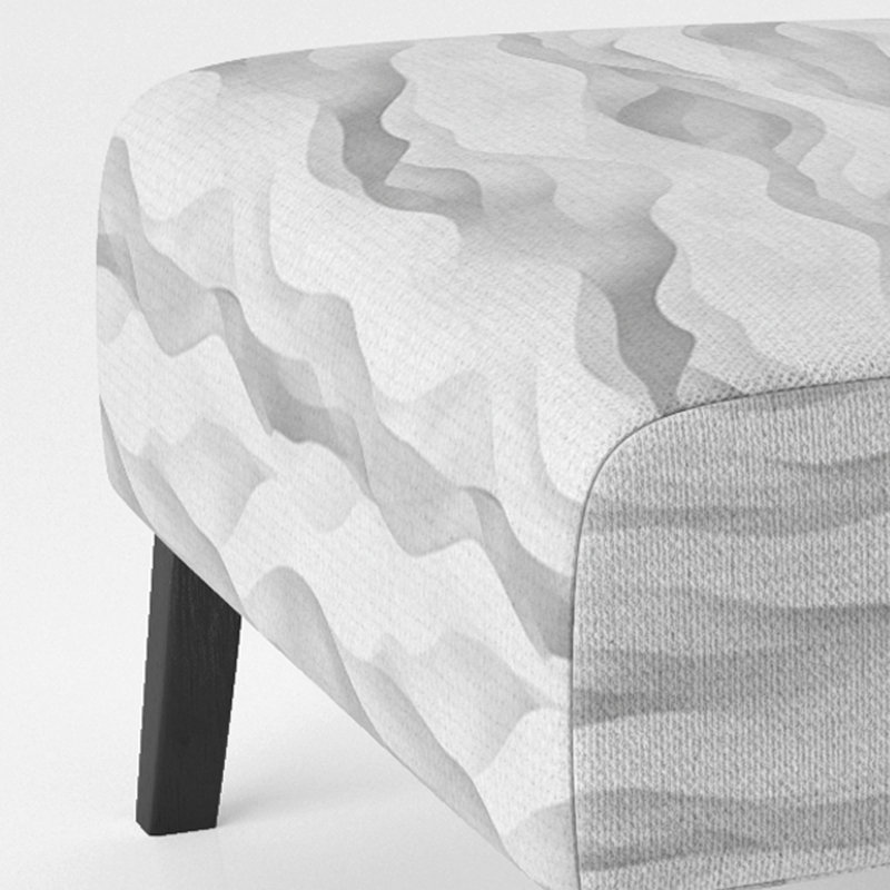Fauteuil de chambre Abstract Grey, Pantoufle sans accoudoirs