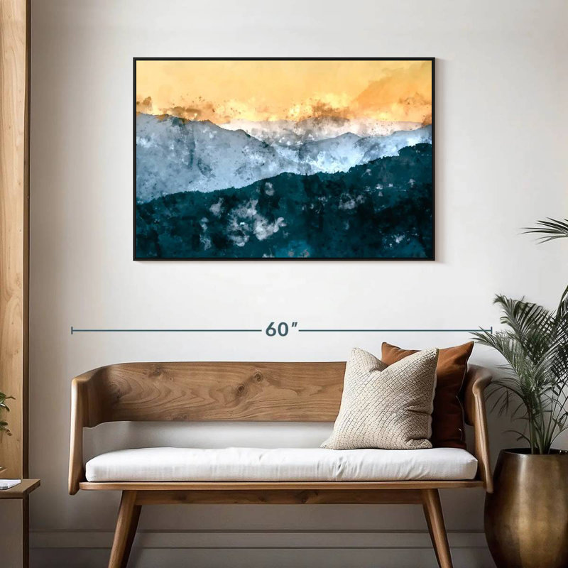 Montagne Chianna, Cadre flottant noir, 43 po x 29 po