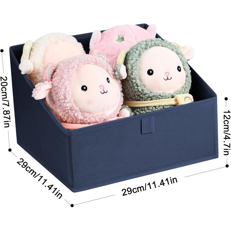 Fabric Storage Bins For Closet Organization - 6 Pack Trapezoid Closet Organizer Baskets With Handles, Foldable Shelf Bins For Clothes, Toys, Towels, And Home Essentials