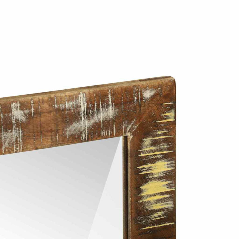Solid Wood Rectangle Mirror,  Brown Wood Reclaimed