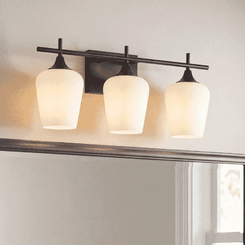 Éclairage pour meuble-lavabo à intensité variable Breena, White, Noir mat