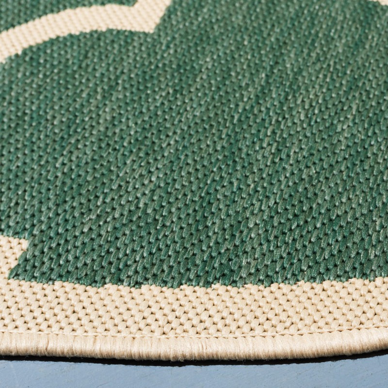 Anaelisa Performance Moroccan Indoor/Outdoor Area Rug, Round 6'7"