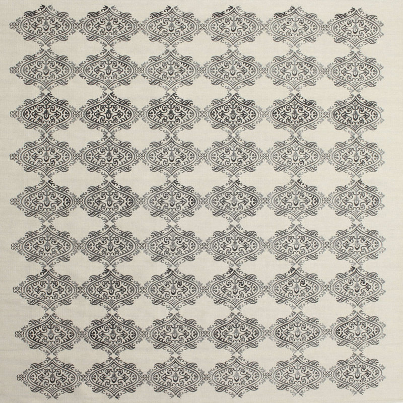 Tapis gris/zone noire contemporaine, Carré 8 pi