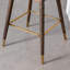 De 2 tabourets à oreilles, rembourrage en mousse dense bleu, revêtement en velours d'inspiration Mid-Century, pieds en bois d'hévéa massif avec finition noyer, tabourets de bar H 40,2 po, 2 pièces, style, pieds, or