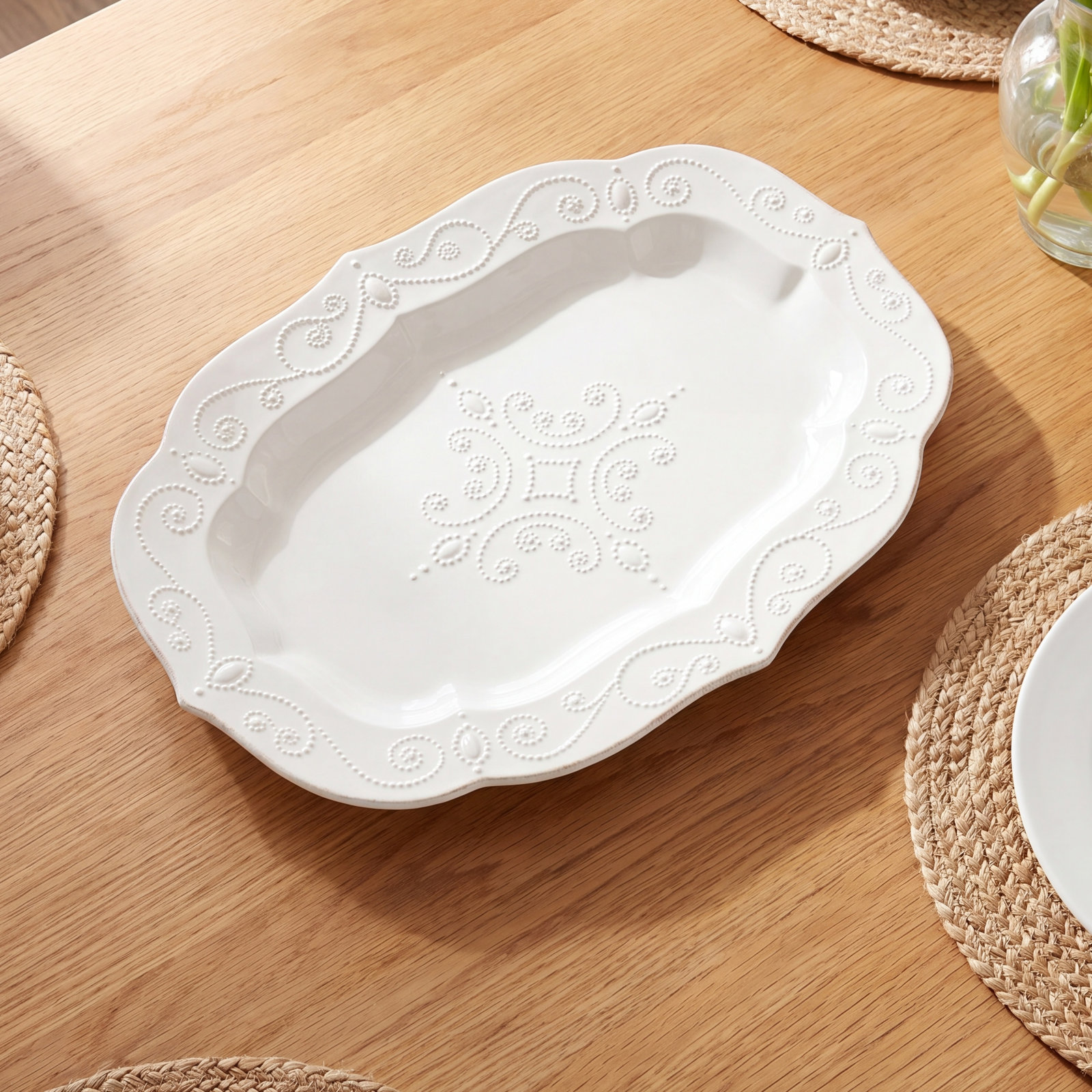 French Perle White Platter