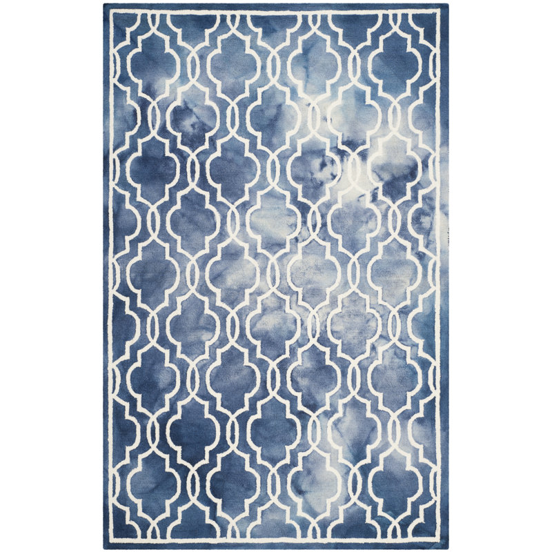 Deschamps Hand Tufted Wool Geometric Rug, Rectangle 2'6" x 4'