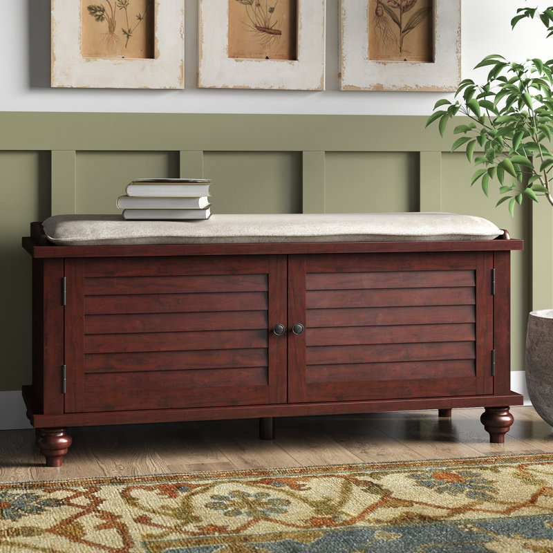 Lechner Velvet Upholstered Storage Bench, Espresso