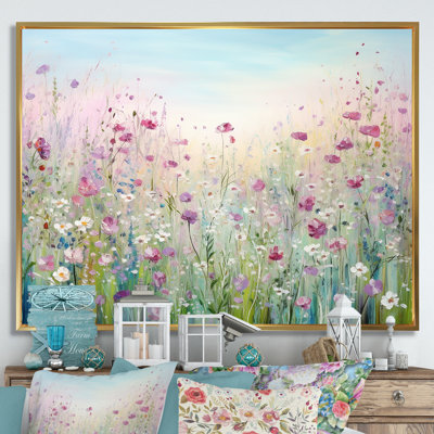 Wild Flowers Meadows On Canvas Print