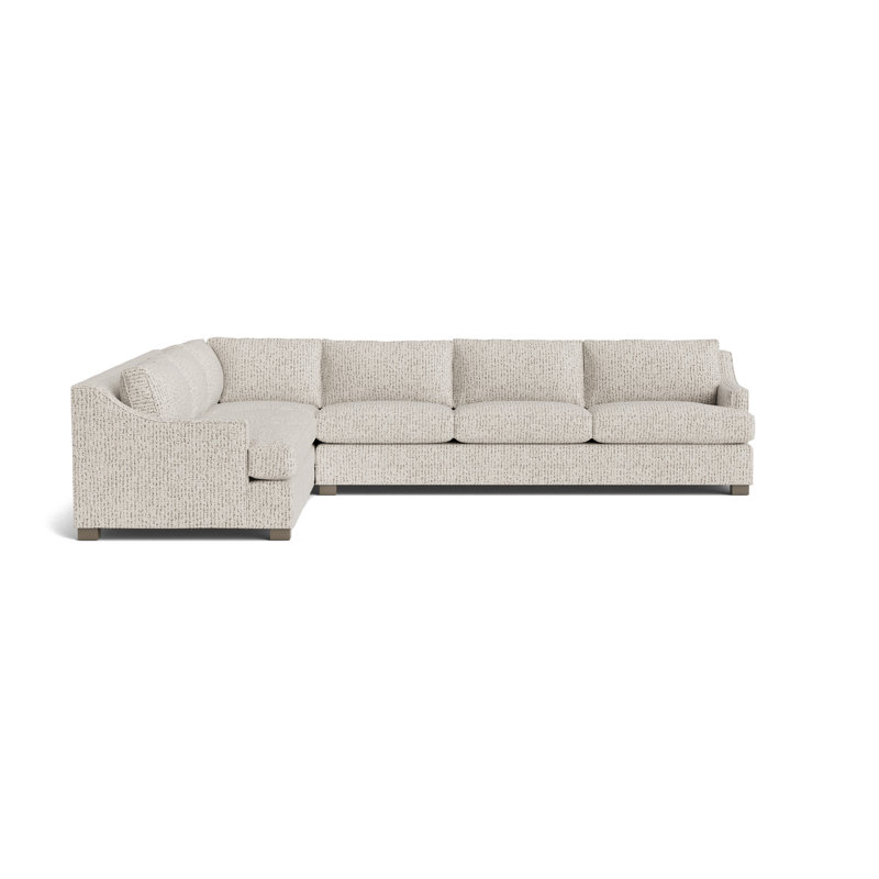 Keaton Slope Arm Without Nails Right Arm Sectional, Marshmallow - Toast, Driftwood
