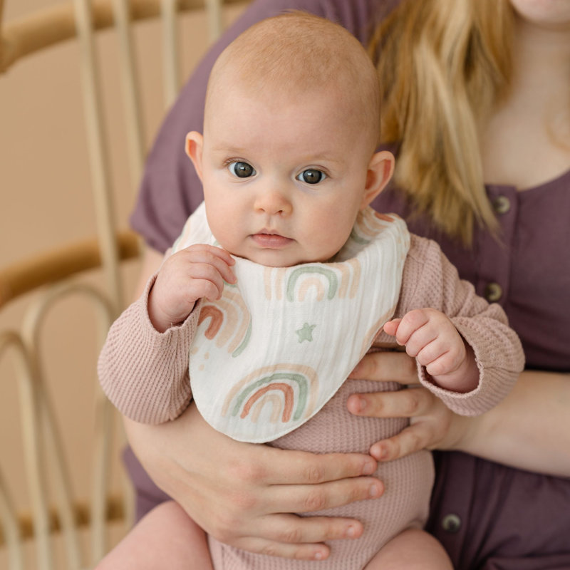 Parker 3-pc. Muslin Bib Set (rainbow/butterfly)