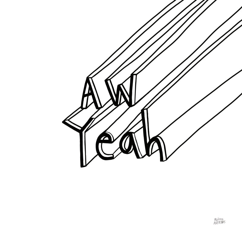 Cool Sayings II BW by Melissa Averinos - No Frame Print on Canvas, 76cm H x 76cm W
