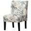 Chaise d'appoint moderne à motif de feuilles bleues avec revêtement en tissu contemporain