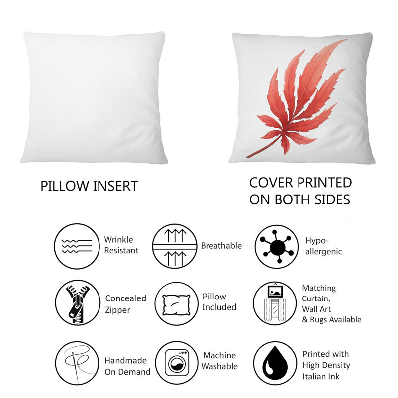 Coussin 12 "x 20" Red Maple Leaf II - Traditional