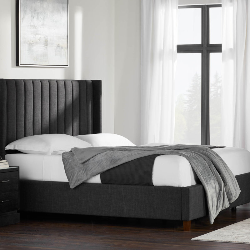 Upholstered Headboard, Dark Gray, Queen