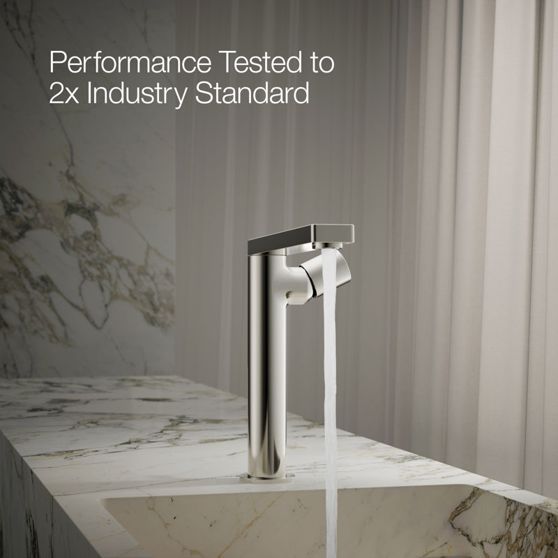 Single-Handle Bathroom Faucet with Drain Assembly, Vibrant Polished Nickel