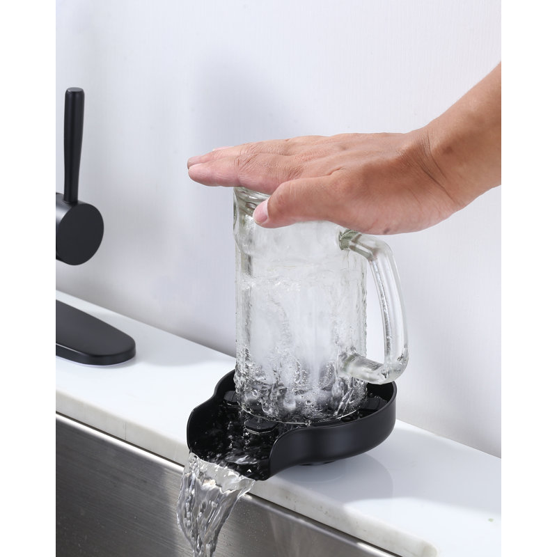 Laveur de bouteilles en verre pour lavabo, Noir mat