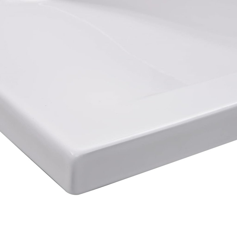 VidaXL Wash Basin Built-in Sink Vanity Sink Bathroom Basin Bath Sink Ceramic, 39.8" x 15.6" x 7.3"
