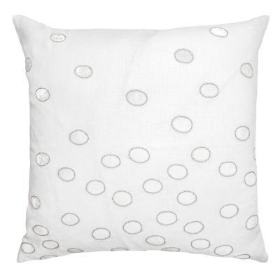 Ovals Embellished Square Pillow Cover & Insert