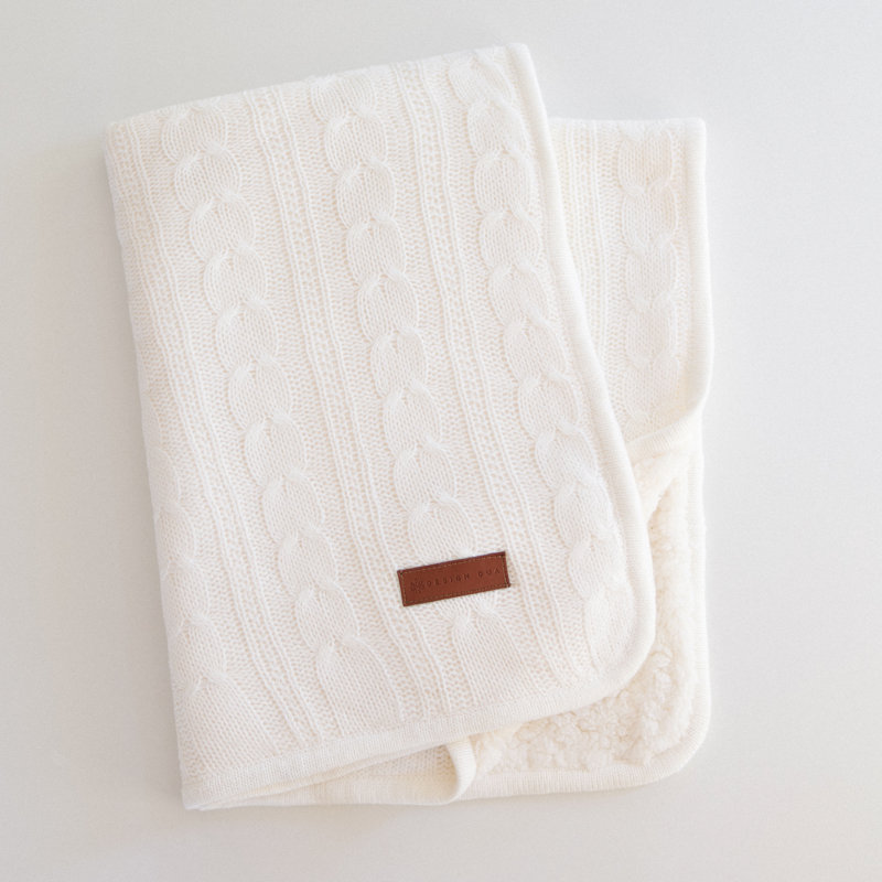 Couverture pour poussette en mélange de coton, Ivoire