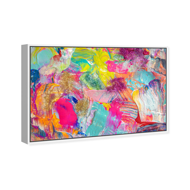 «Abstract Miami Beach Textures», impression sur toile, H 10 po x l 15 po, Cadre blanc