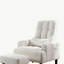 Tout nouveau fauteuil de salon inclinable blanc crème avec repose-pieds-1454336033
