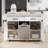 Kitchen Island With Trash Can Storage Cabinet, Adjustable Shelf,  Drop Leaf, Spice Rack, Towel Rack & Drawer-264564642-264564643