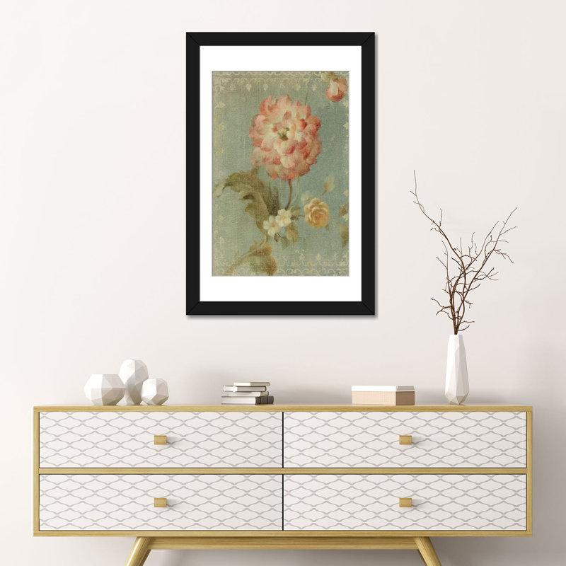 Ohler «Poppy on Sage», impression sur toile tendue, Papier d'art encadré noir, Blanc, H 24 po x l 16 po x P 1 po