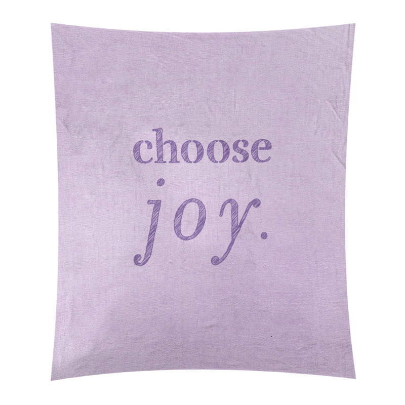 Tapisserie de polyester, choisir la joie citation, H 27,5 po x l 37,5 po, Mauve
