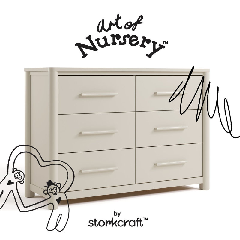 Malta 6 Drawer Dresser, Frosted Oat