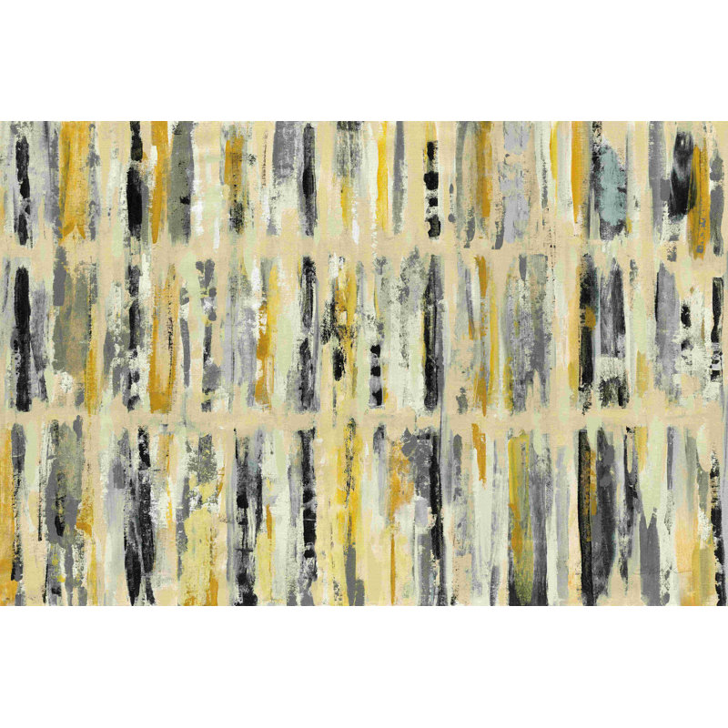 «Foliage Tapisserie» par Silvia Vassileva - peinture sur toile tendue, H 24 po x l 36 po, Non, Toile encadrée noyer flottant