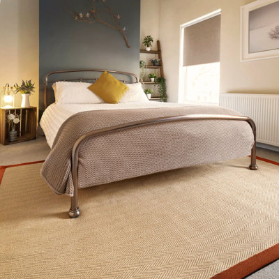 Solid Colour Jute / Sisal Hand Braided Area Rug