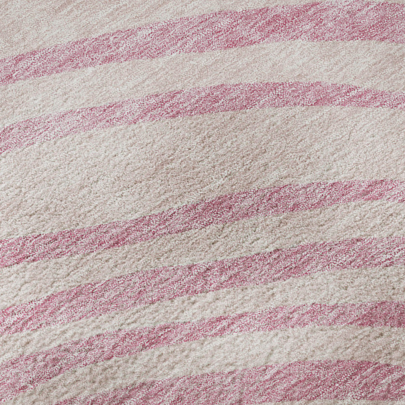 Premium Machine Washable Prisco Pink Rug, Rectangle 5' x 7'6"