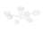 Modern White Chandelier, 32 x 32 x 12 inches | Metal Body with Glass Cap, Perfect for Scandinavian Home Decor | 6 x E14 Sockets (Max 15W) | Stylish Lighting Fixture for Living Room & Dining Area-1098015517